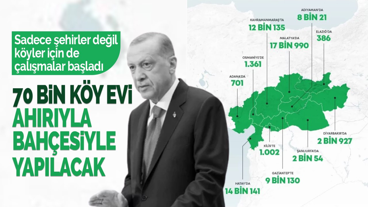 Cumhurbaşkanı Erdoğan: 1 yıl içinde 70 bin köy evi inşa edeceğiz
