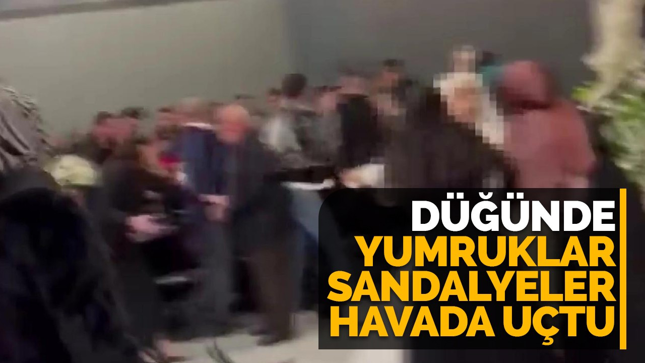 Düğünde yumruklar sandalyeler havada uçtu