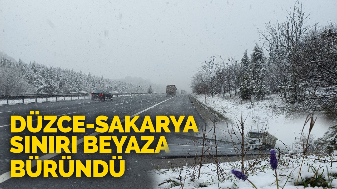 Düzce-Sakarya sınırı beyaza büründü