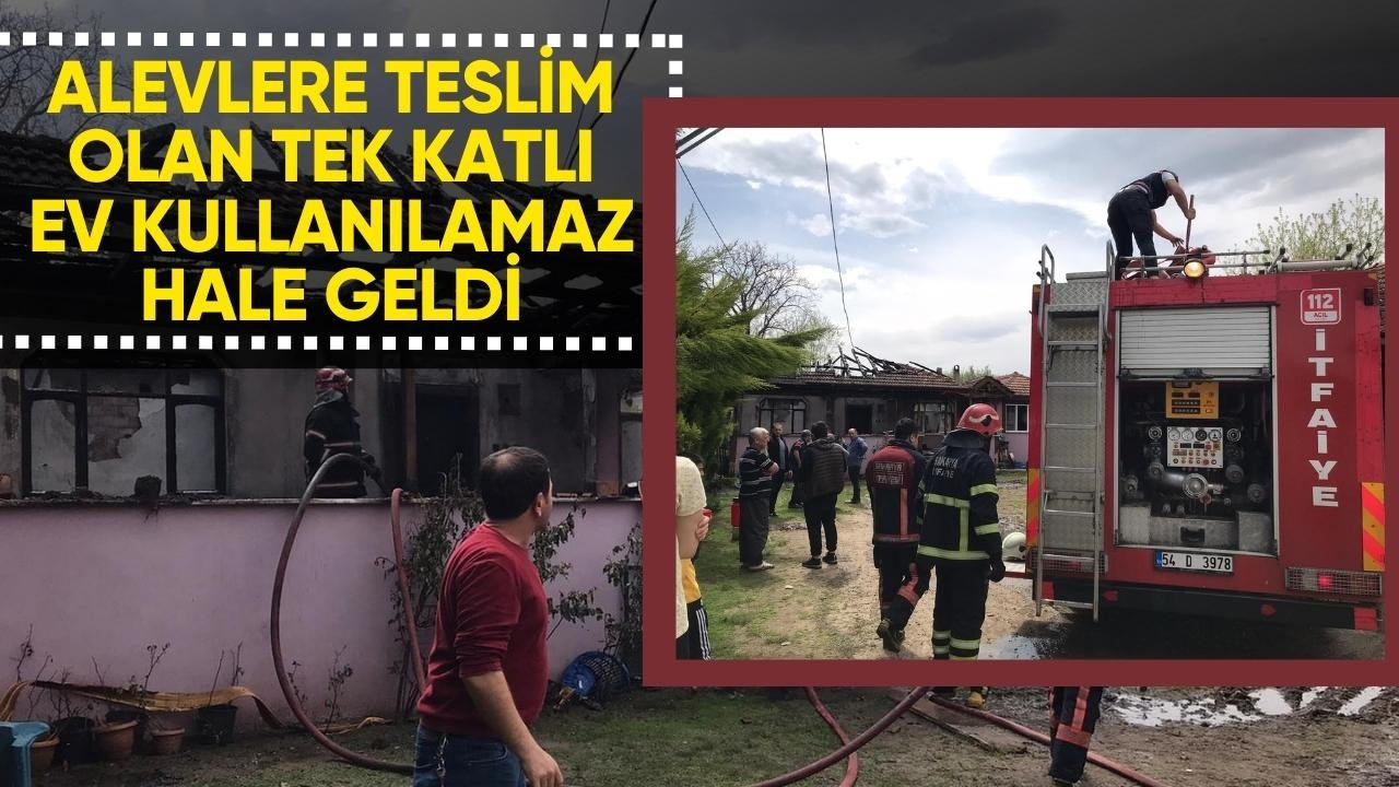 Alevlere teslim olan tek katlı ev kullanılamaz hale geldi