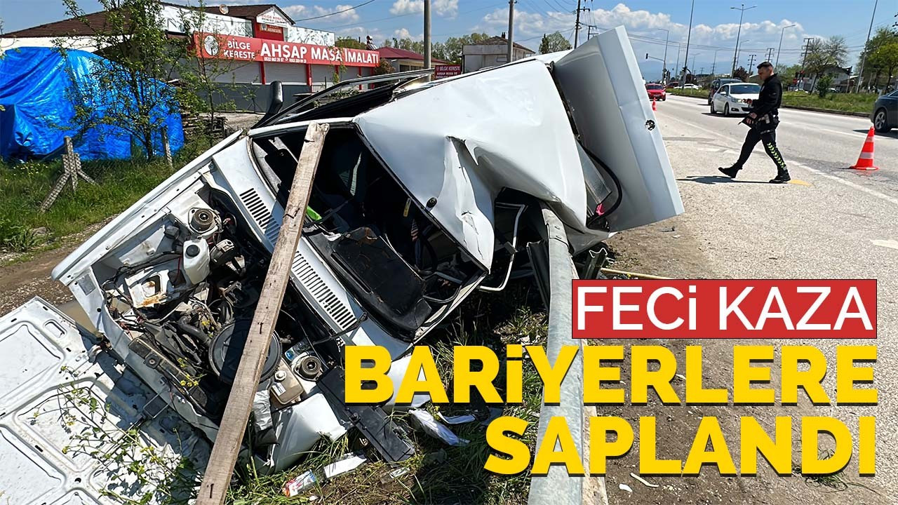 Feci kaza! Bariyerlere saplandı