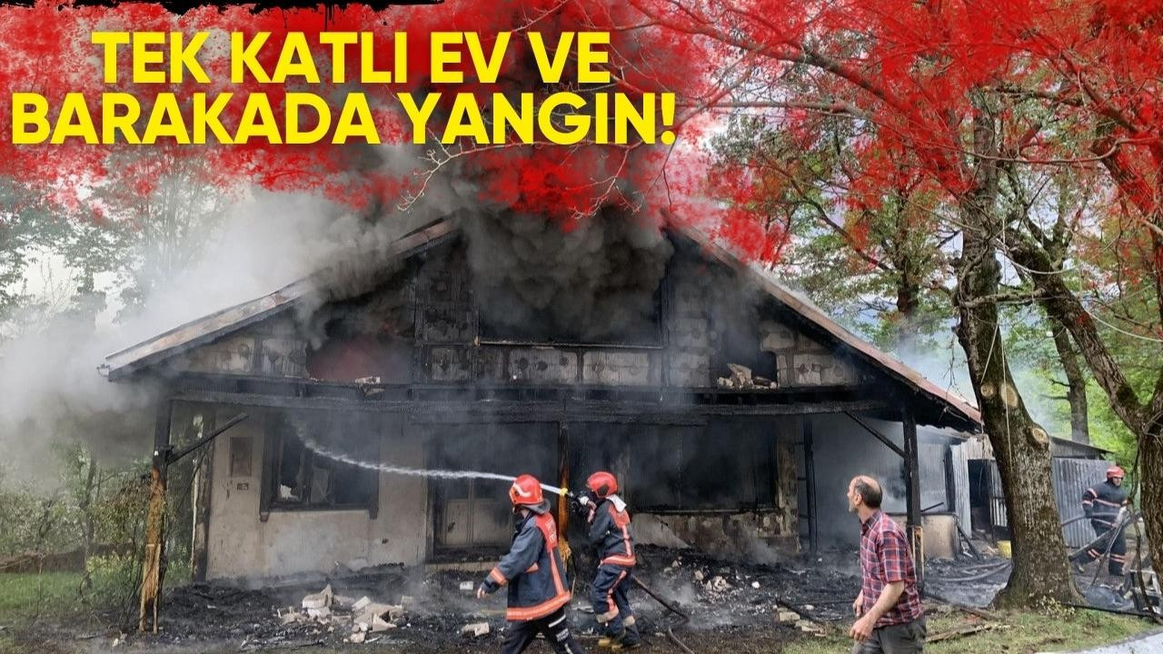 Tek katlı ev ve barakada yangın!