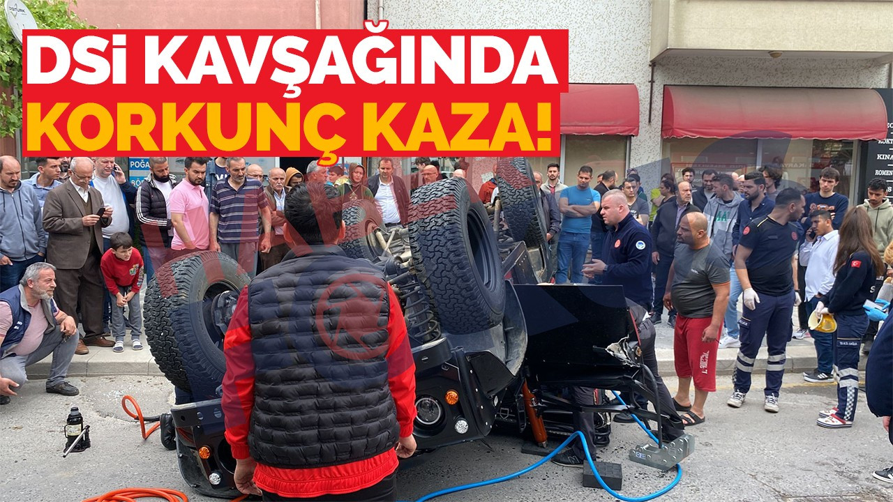 DSİ kavşağında korkunç kaza!