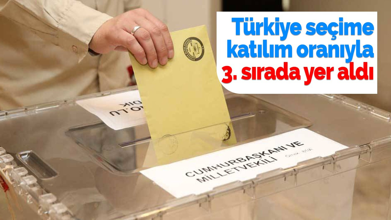 Türkiye seçime katılım oranıyla 3. sırada yer aldı