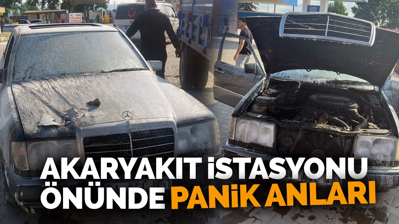 Akaryakıt istasyonu önünde panik anları