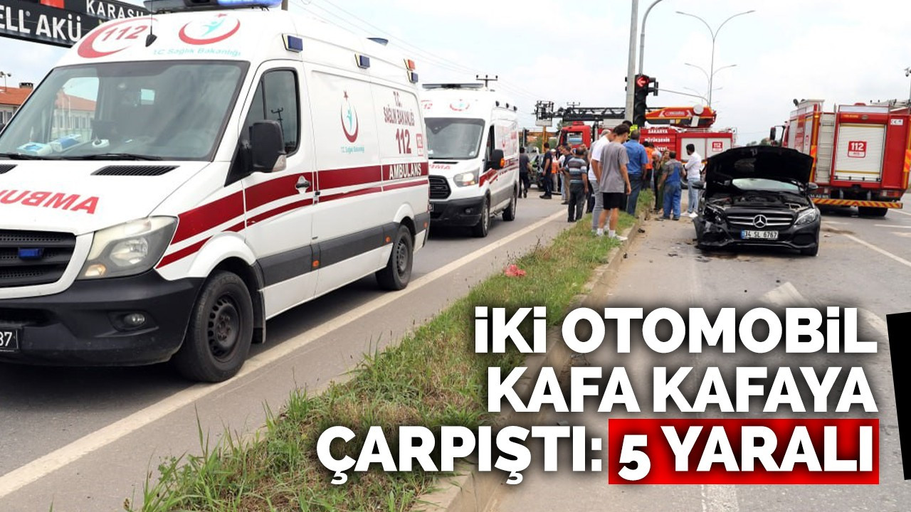 İki otomobil kafa kafaya çarpıştı: 5 yaralı