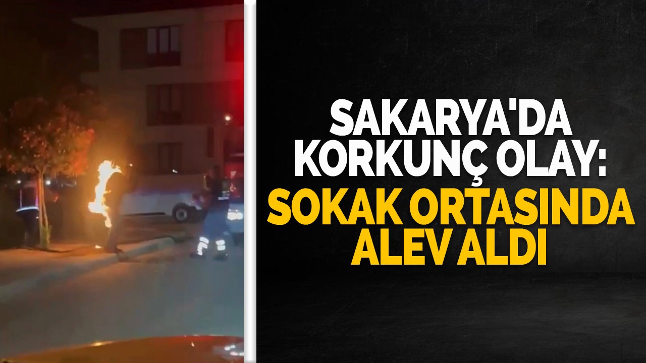 Sakarya'da korkunç olay: Sokak ortasında alev aldı