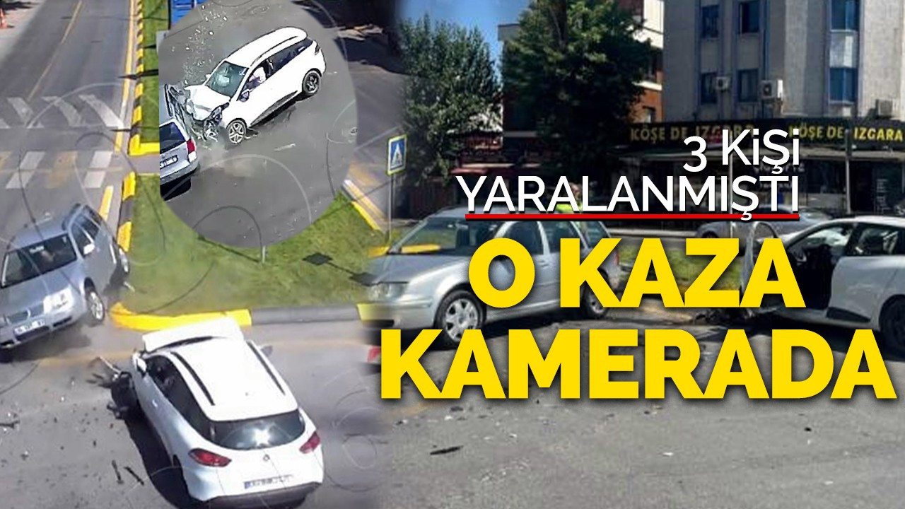 3 kişinin yaralandığı kaza kamerada