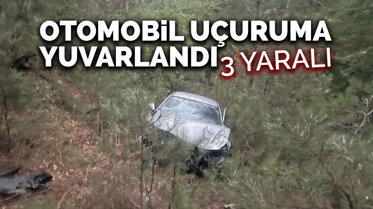 Otomobil uçuruma yuvarlandı