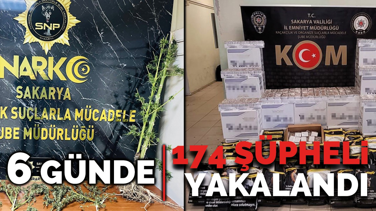 Sakarya'da 6 günde 174 şüpheli yakalandı