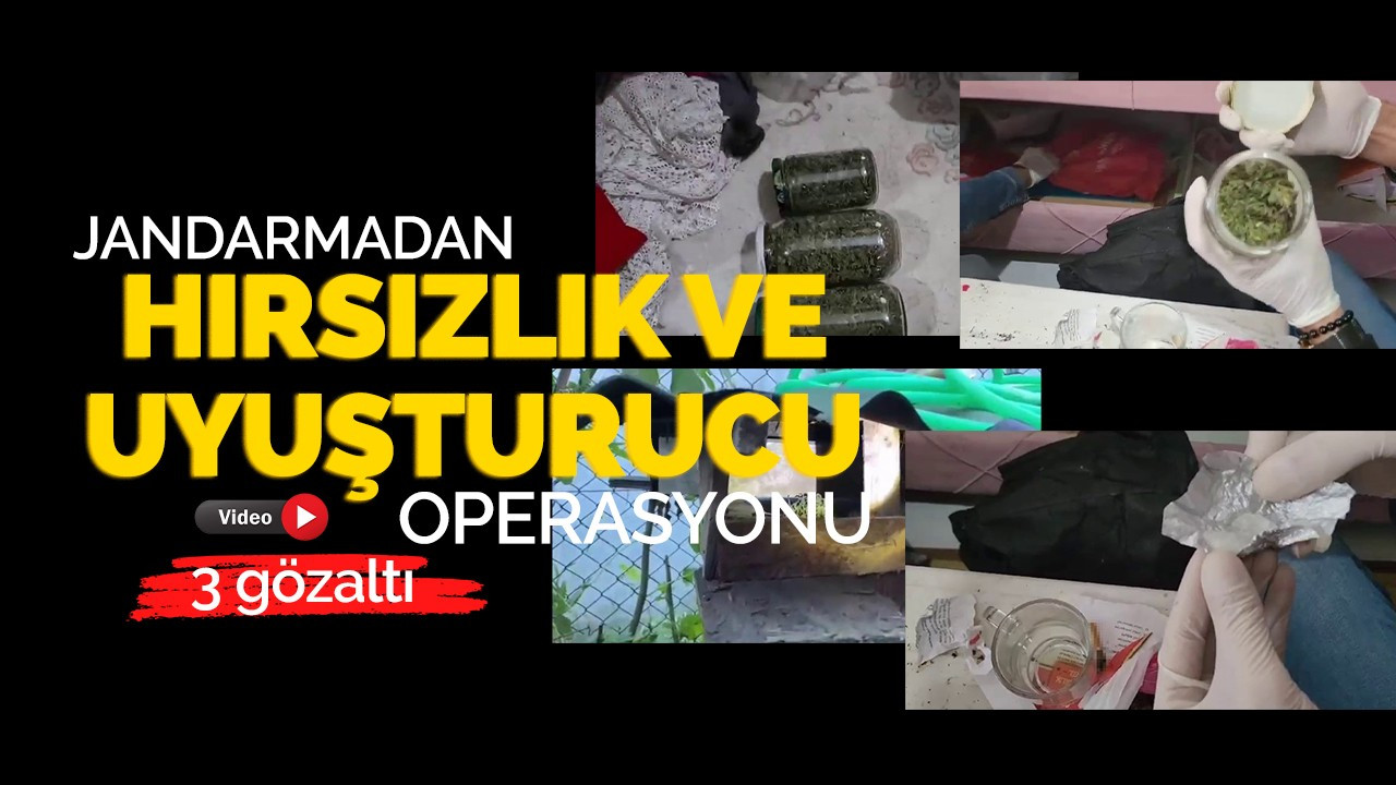 Jandarmadan hırsızlık ve uyuşturucu operasyonu