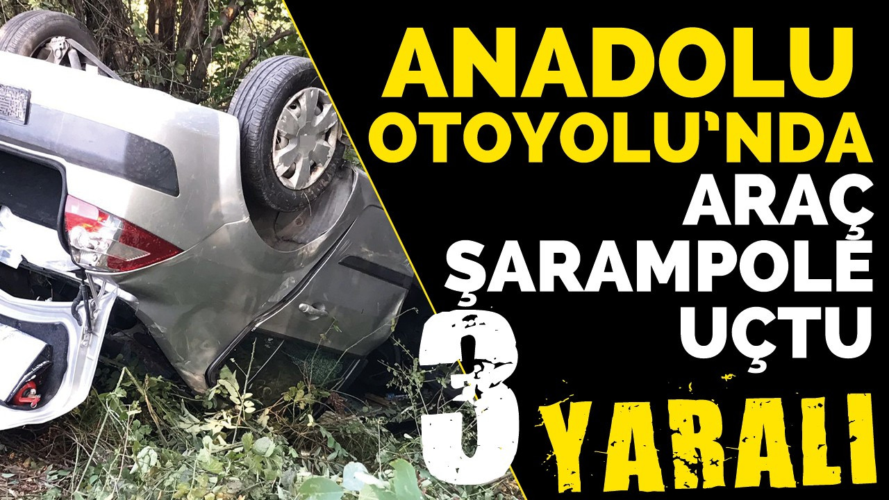 Anadolu Otoyolu’nda araç şarampole uçtu: 3 yaralı