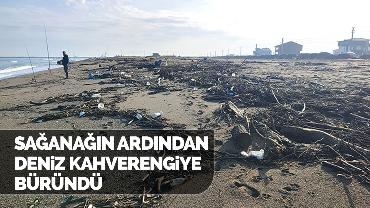 Sağanağın ardından deniz kahverengiye büründü