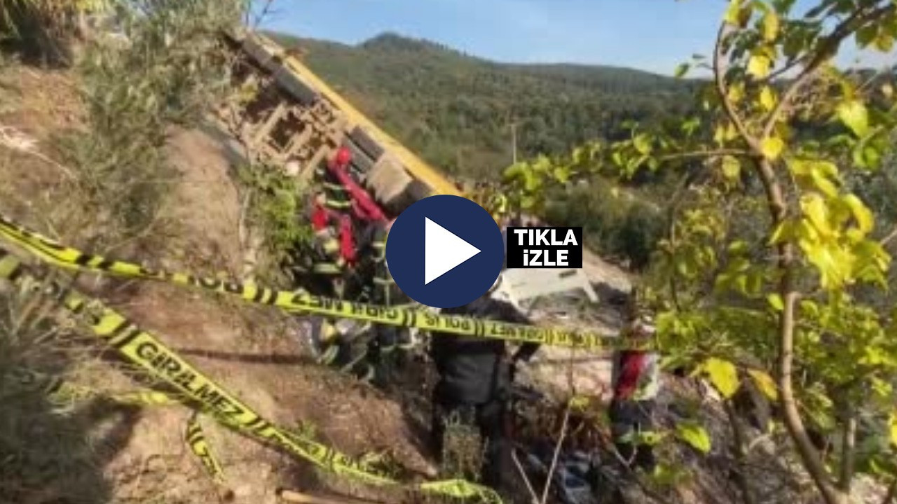 75 metre sürüklenen hafriyat kamyonu yeşillik alana devrildi TIKLA İZLE