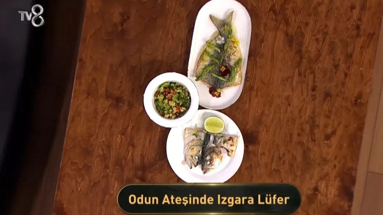 MAsterChef odun ateşinde ızgara lüfer tarifi:  odun ateşinde ızgara lüfer malzemeleri neler?