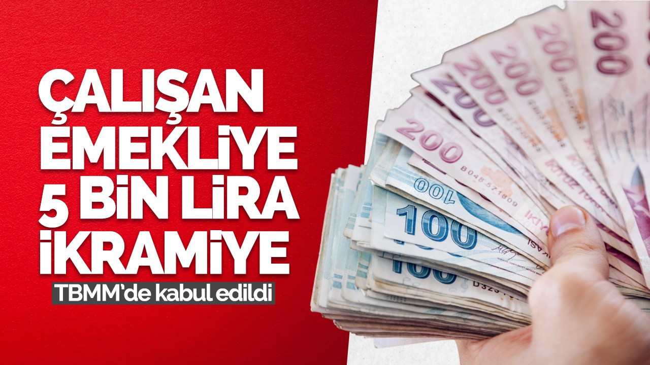 Çalışan emekliye 5 bin lira ikramiye TBMM'de kabul edildi