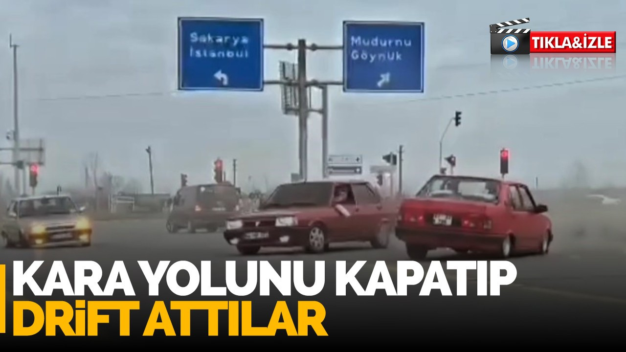 Kara yolunu kapatıp drift attılar