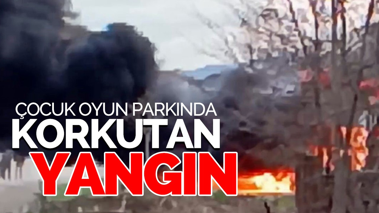 Çocuk parkında korkutan yangın