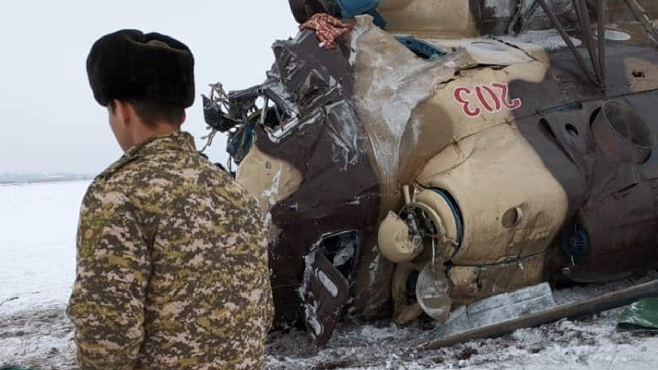 Kırgızistan’da askeri helikopter düştü: 1 ölü, 8 yaralı