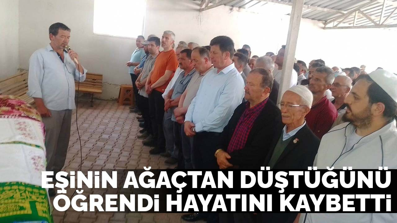 Eşinin ağaçtan düştüğünü duyunca fenalaştı, hastanede hayatını kaybetti