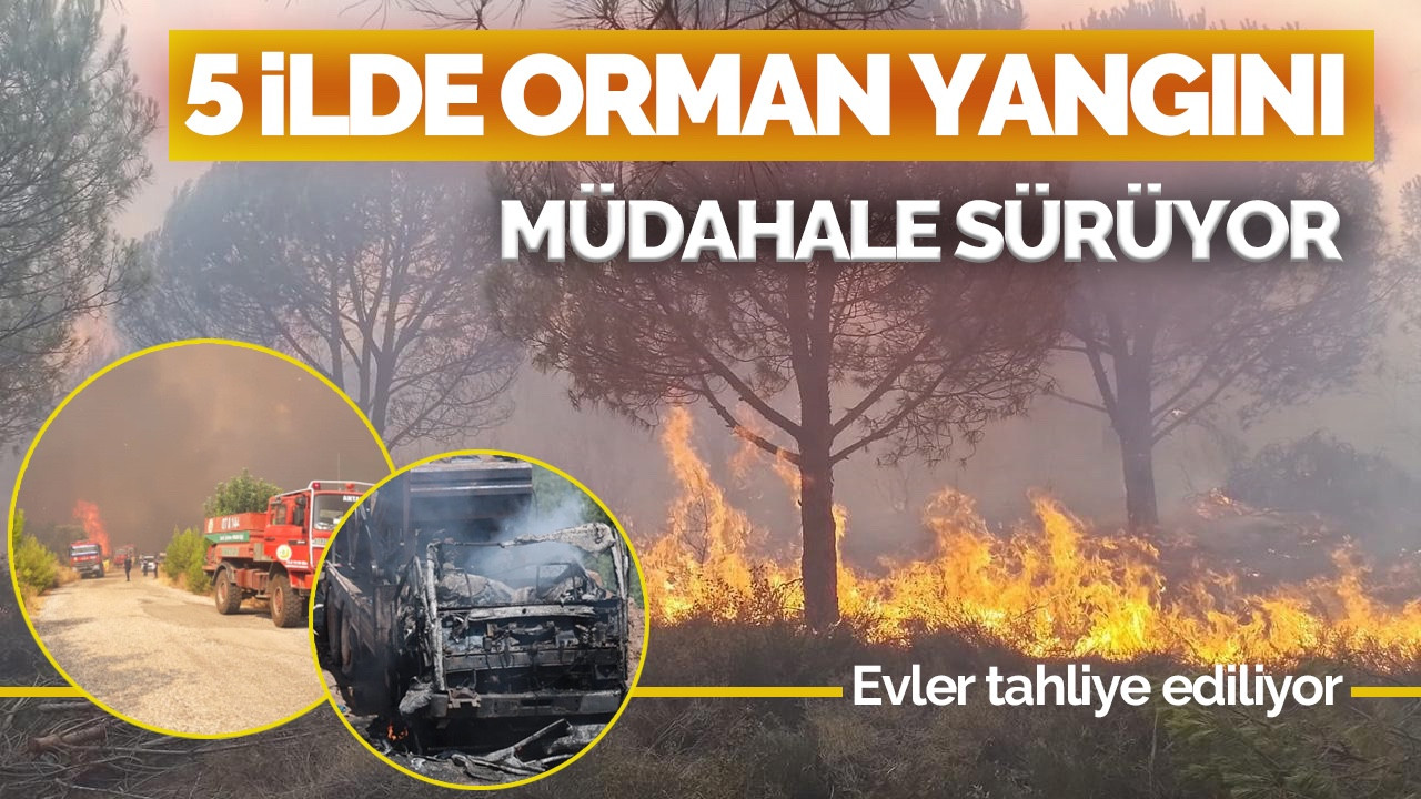 5 İlde Orman Yangını: Evler tahliye ediliyor