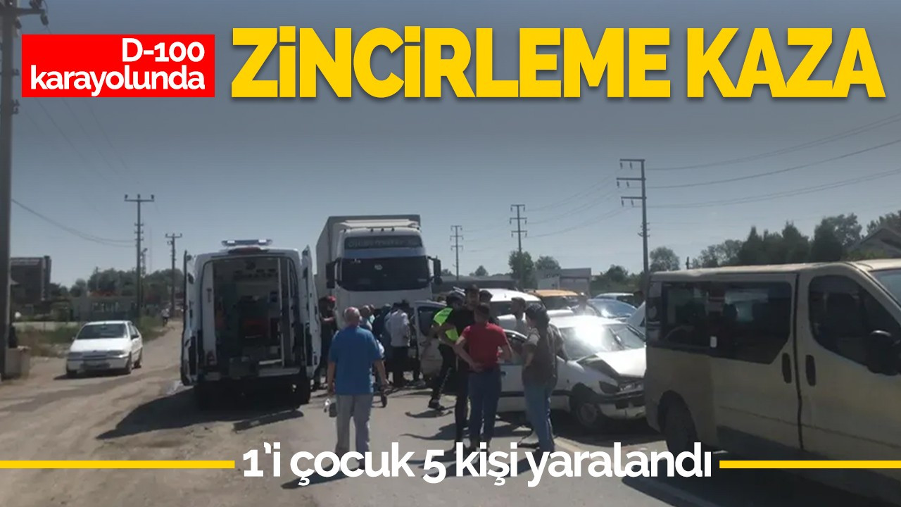 D-100 karayolunda zincirleme kaza