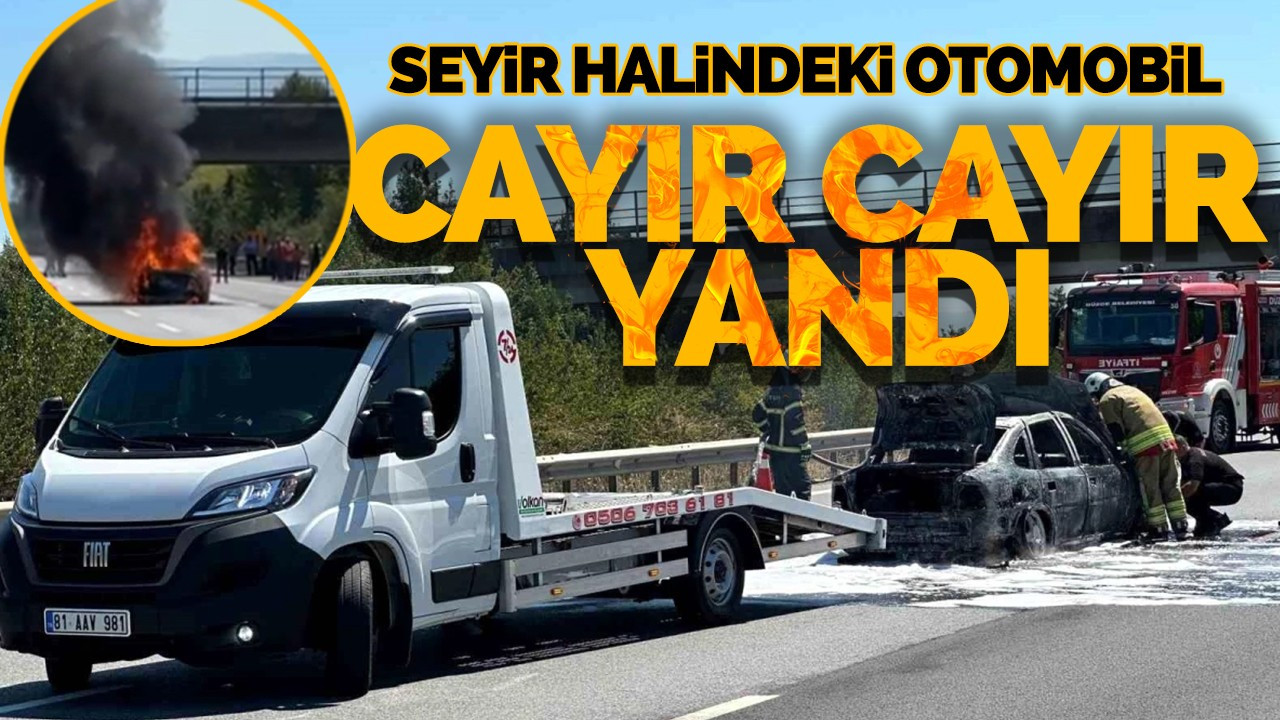 Seyir Halindeki Otomobil Cayır Cayır Yandı