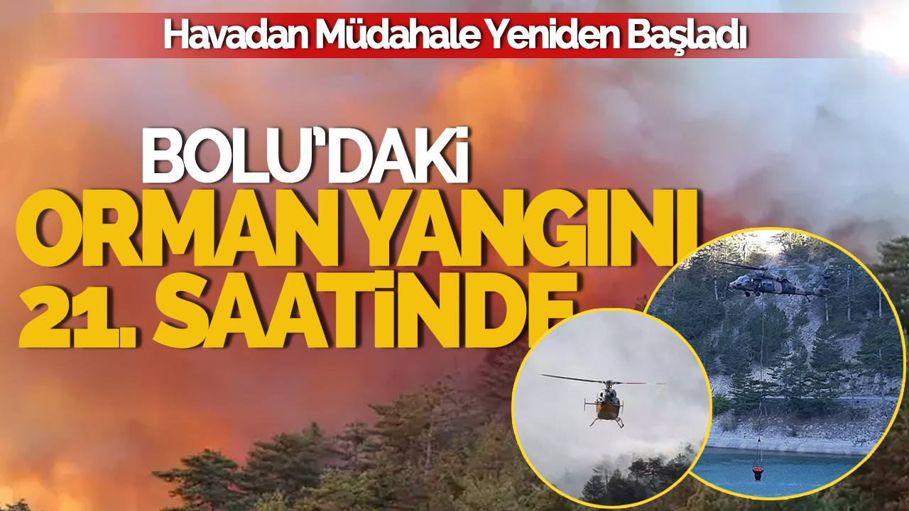 Bolu'da orman yangını 21'nci saatinde! Havadan müdahale devam ediyor