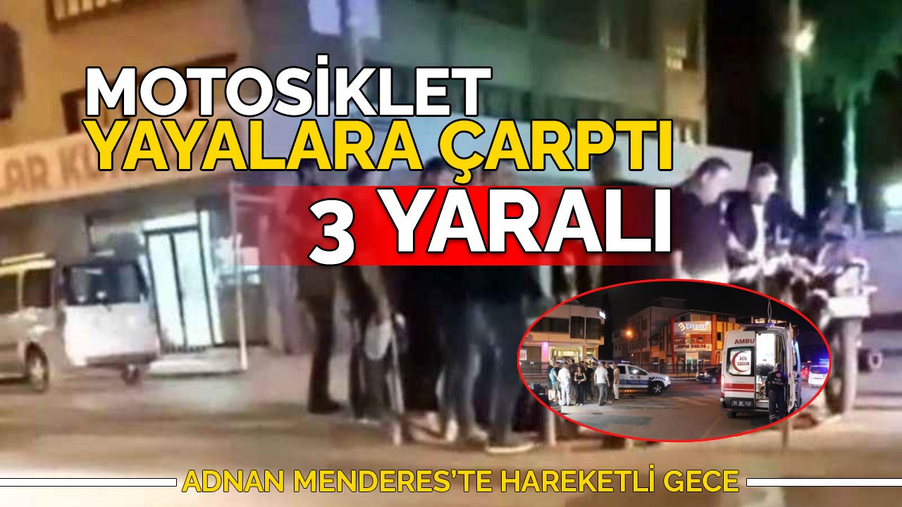 Motosiklet yola atlayan yayaya çarptı: 3 yaralı