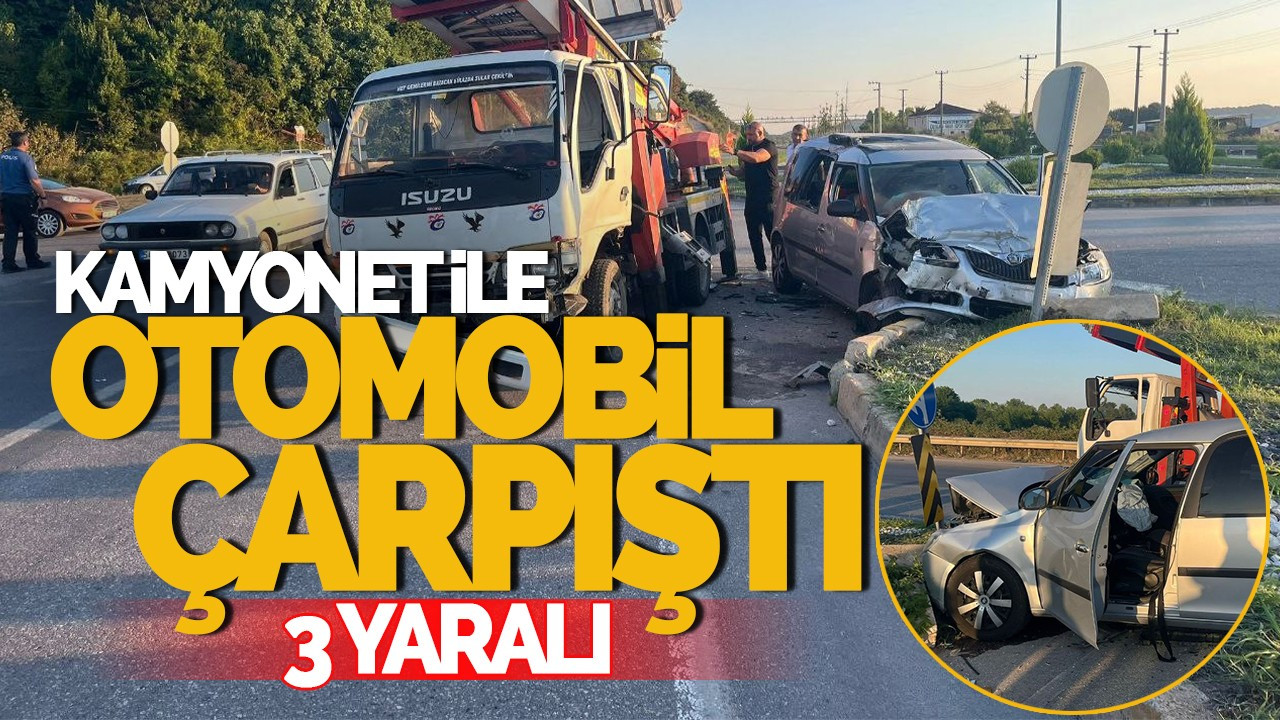 Sakarya'da Kamyonet ile Otomobil Çarpıştı: 3 Yaralı