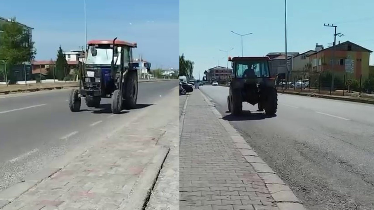 Ferizli'de Ters Yönden Giden Traktör Tehlike Saçtı