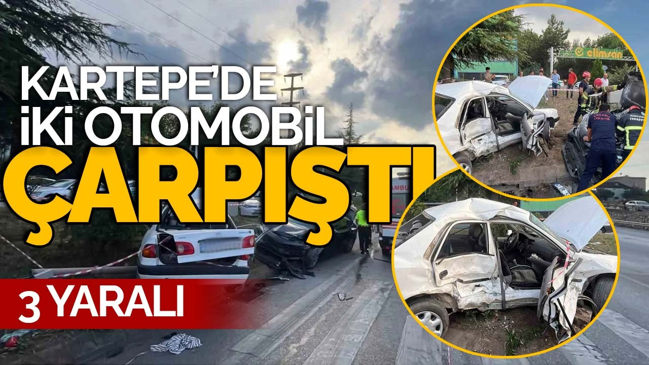 Kartepe’de iki otomobil çarpıştı: 3 yaralı