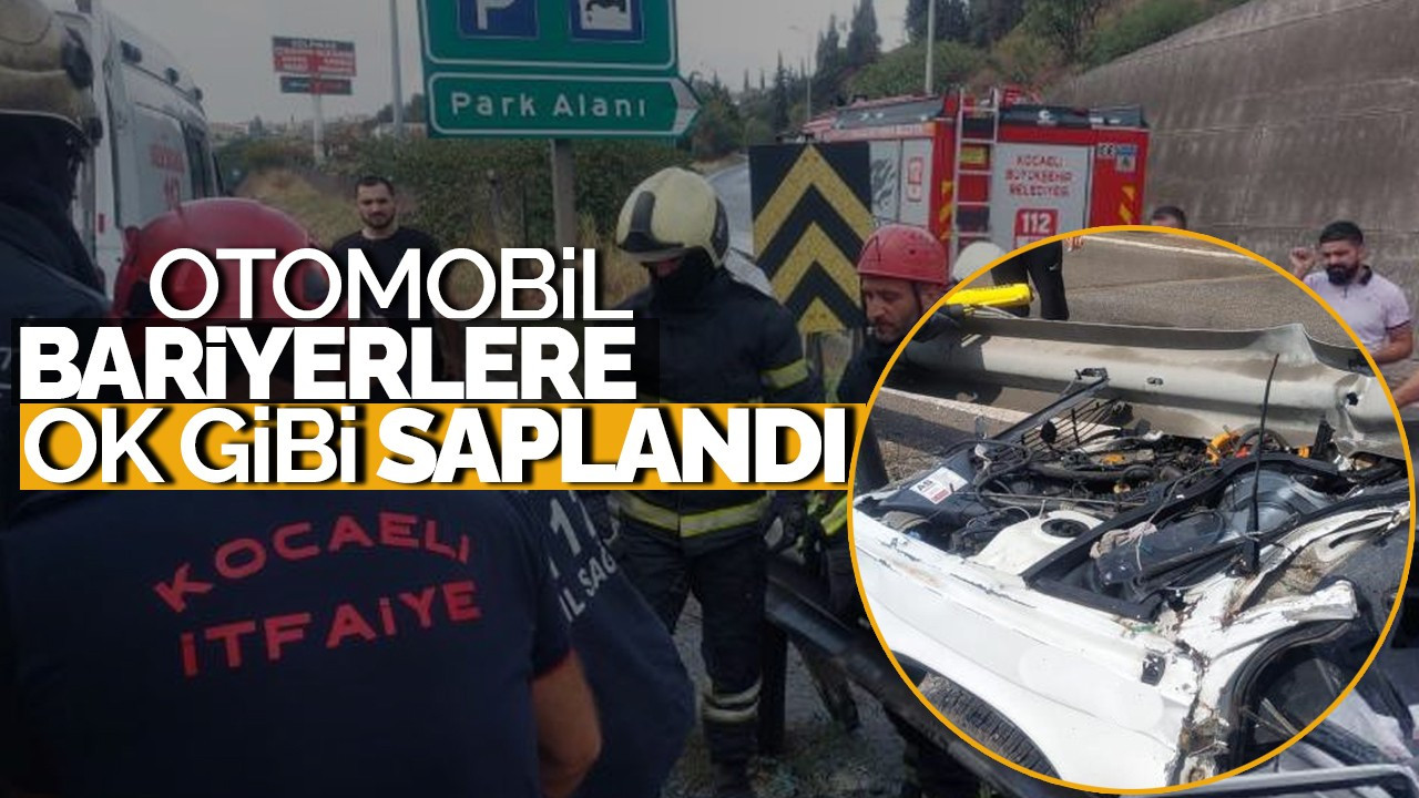 Otomobil Bariyerlere Ok Gibi Saplandı, 1 Ölü, 2 Yaralı