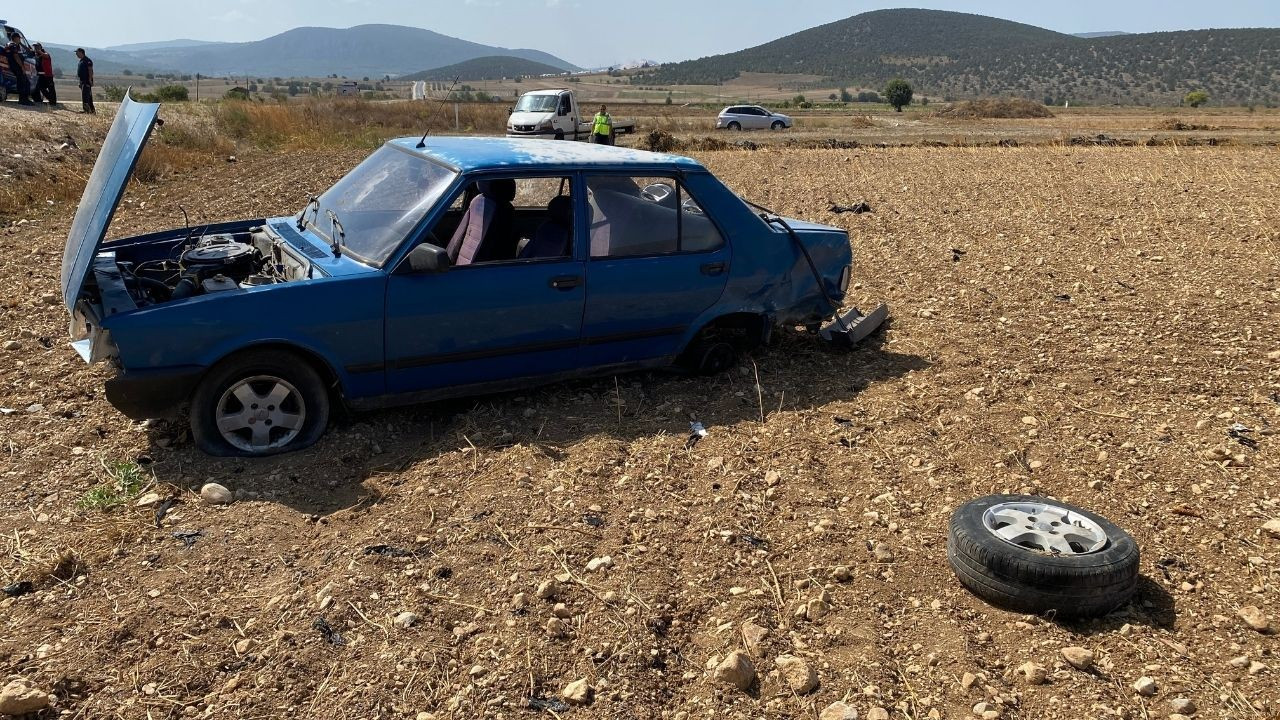 Şarampole uçan aracın sürücü yaralandı