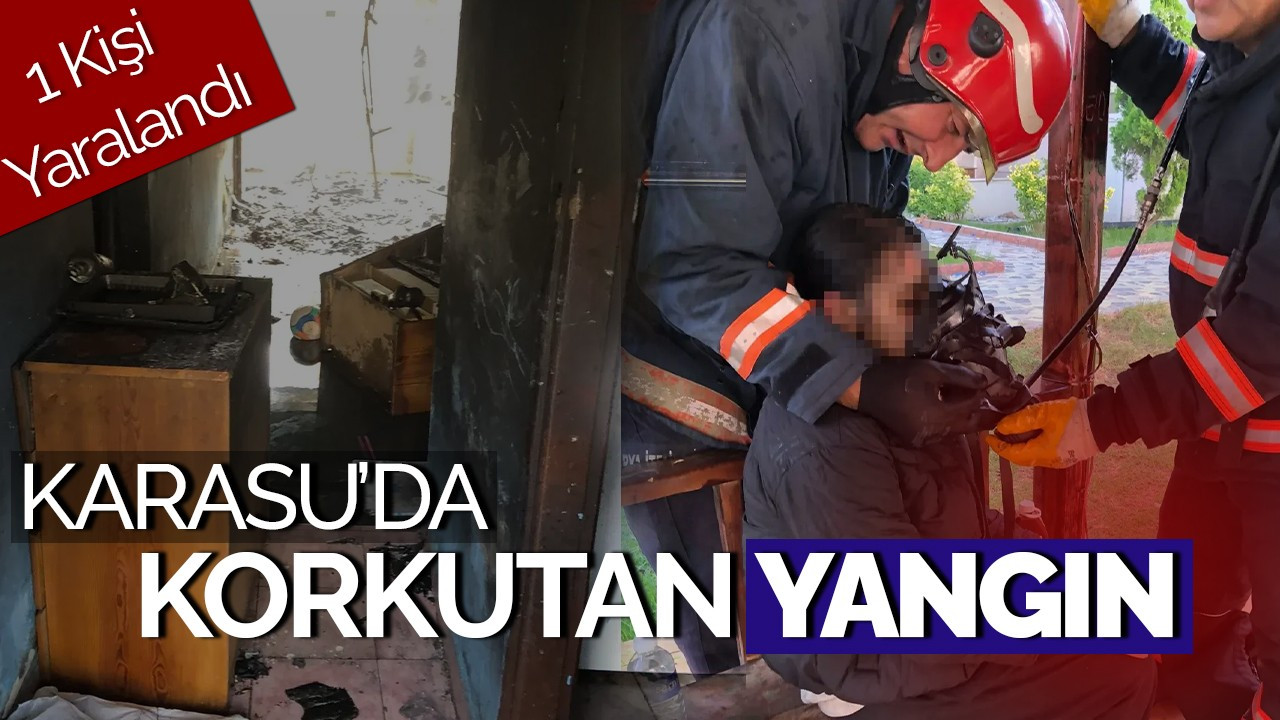 Karasu'da Ev Yangını: Bir Kişi Yaralandı