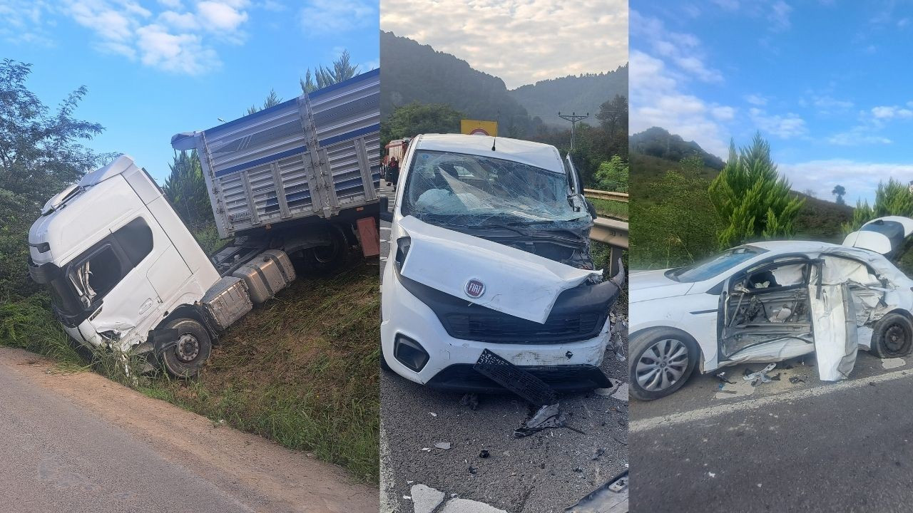 Ordu'da tünel çıkışı feci zincirleme kaza: 1'i ağır 5 yaralı