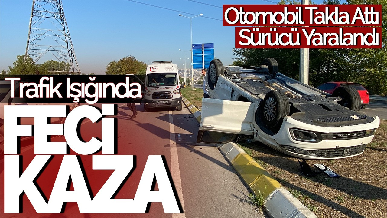 Trafik Işığında Feci Kaza: Otomobil Takla Attı