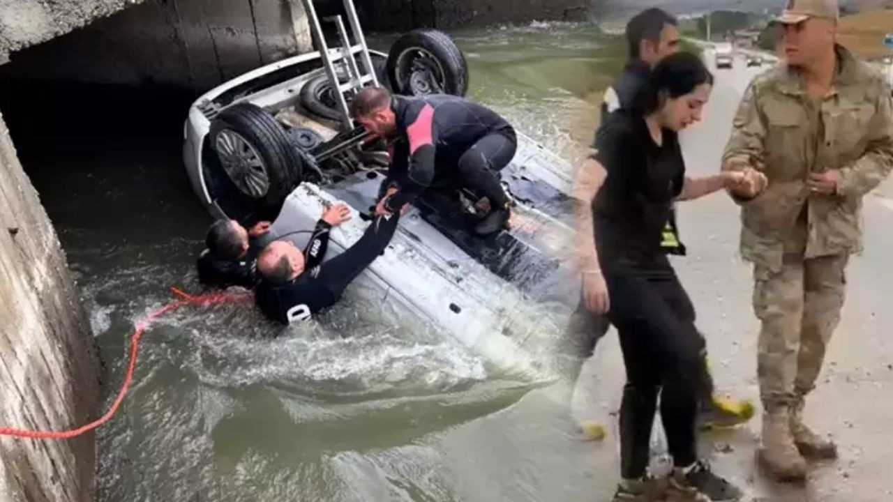 Otomobil Kanala Uçtu: Anne-Baba Hayatını Kaybetti, Kızları Kurtuldu