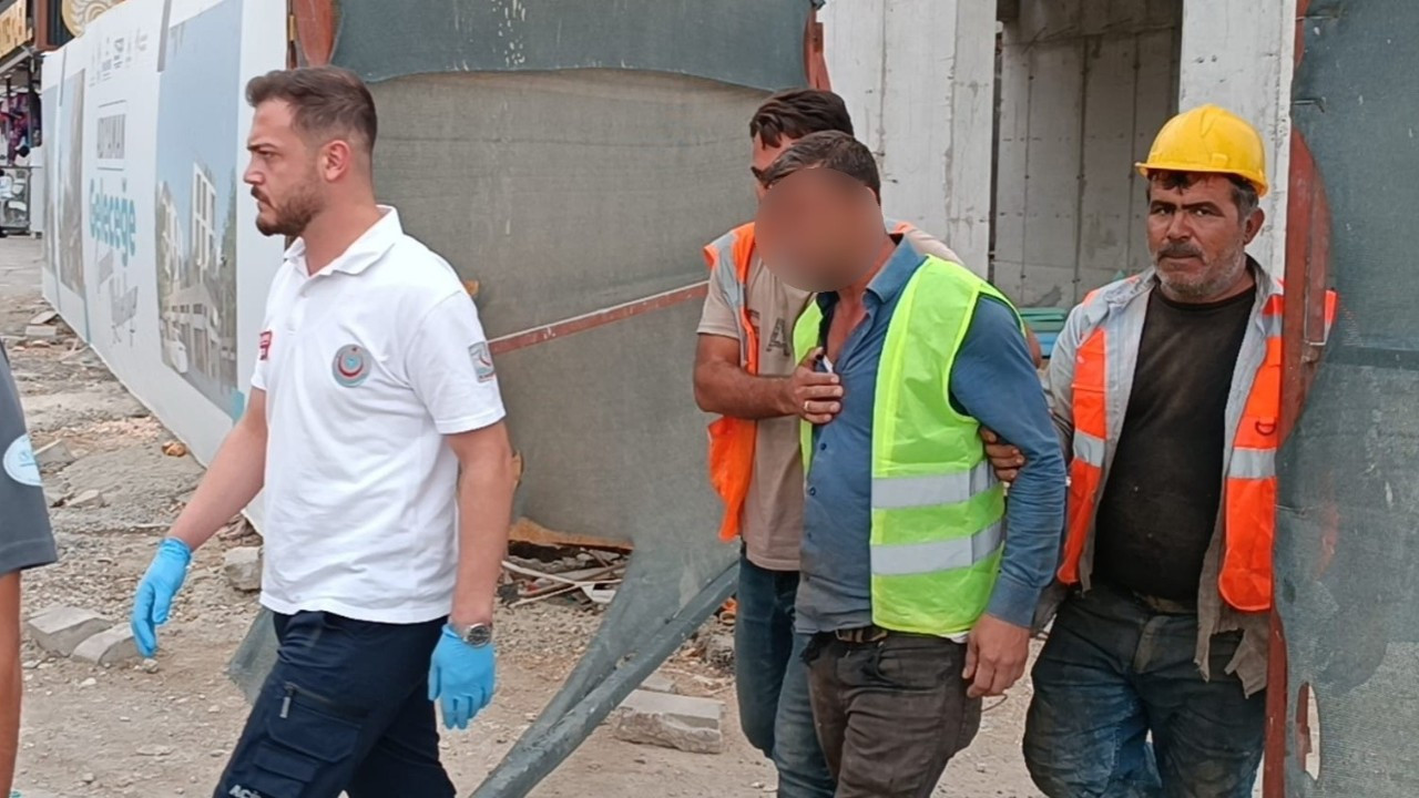 Boğazına demir parçası çarpan işçi yaralandı