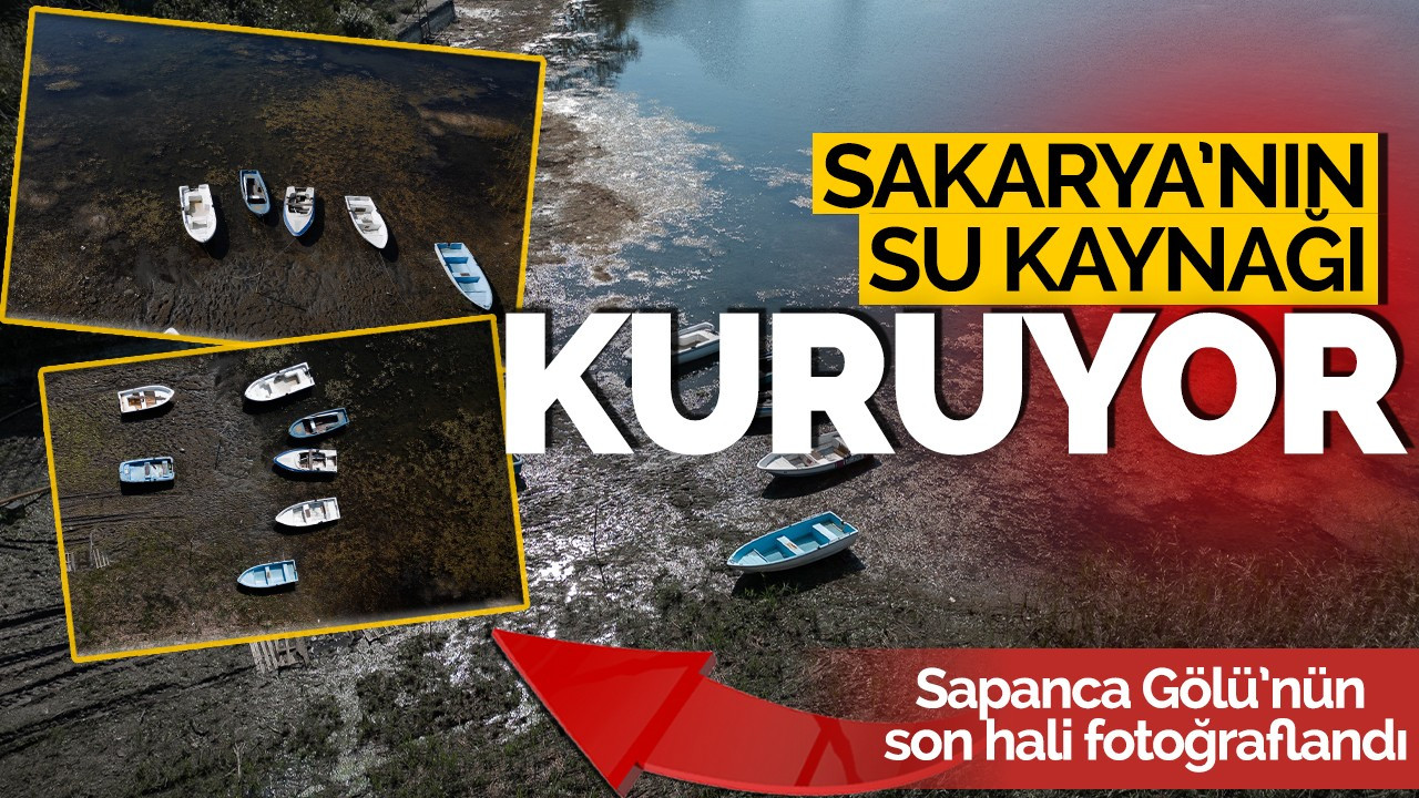 Sakarya'nın su kaynağı kuruyor! Sapanca Gölü’nün son hali fotoğraflandı