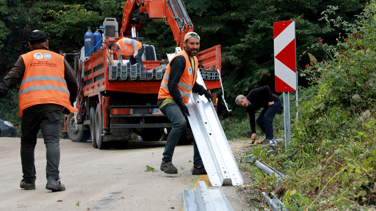 Büyükşehir’den uçurum kenarına çelik bariyerli önlem