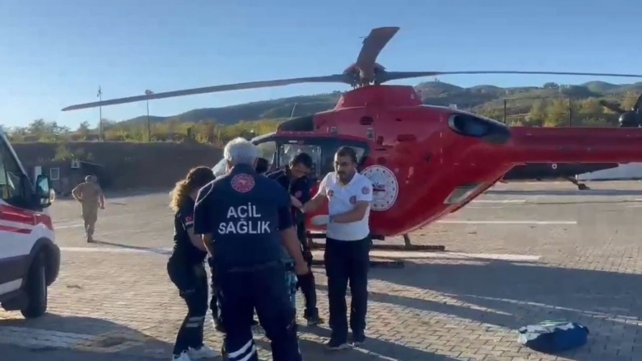 Dağda Düşen Kadın Hava Ambulansı ile Hastaneye Kaldırıldı