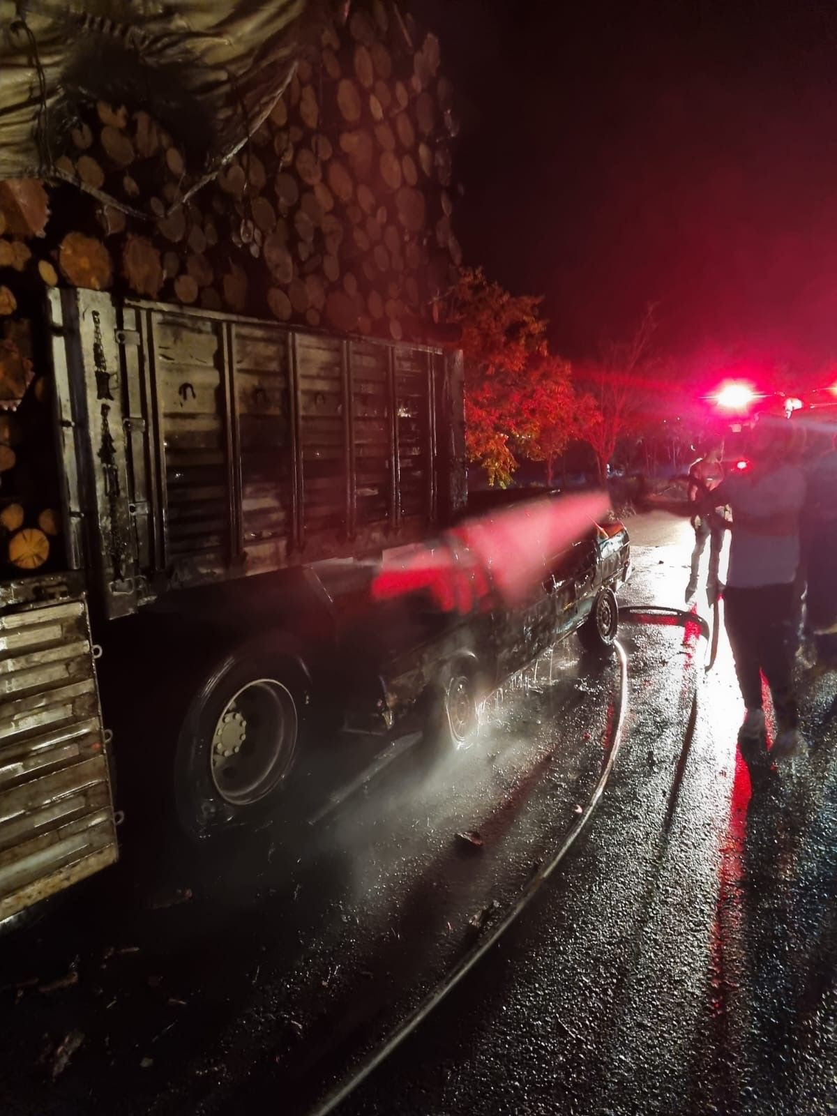 Tomruk Yüklü Tıra Çarpan Otomobil Alev Alev Yandı: 1 Ağır Yaralı - Sayfa 4