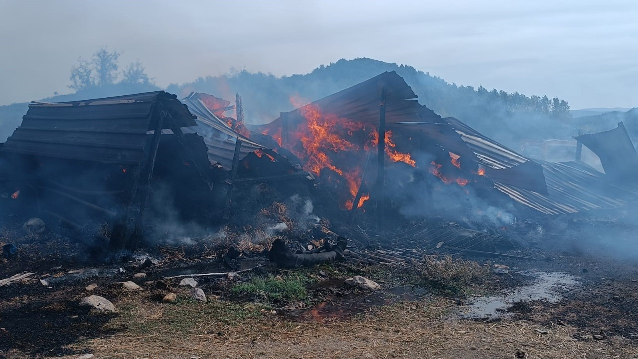 Çanakkale'de saman deposunda yangın