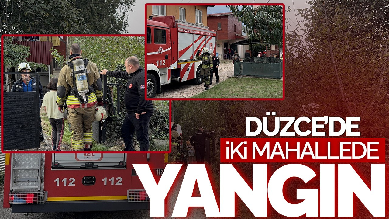 Düzce'de İki Mahallede Yangınlar Kısa Sürede Kontrol Altına Alındı