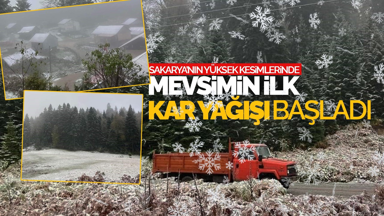 Sakarya'nın Yüksek Kesimlerinde Mevsimin İlk Kar Yağışı Başladı