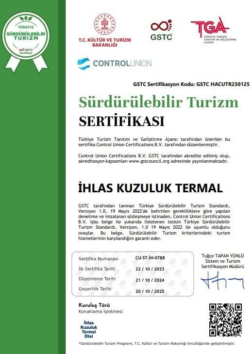 Sürdürülebilir Turizm Sertifikası güncellendi - Sayfa 1