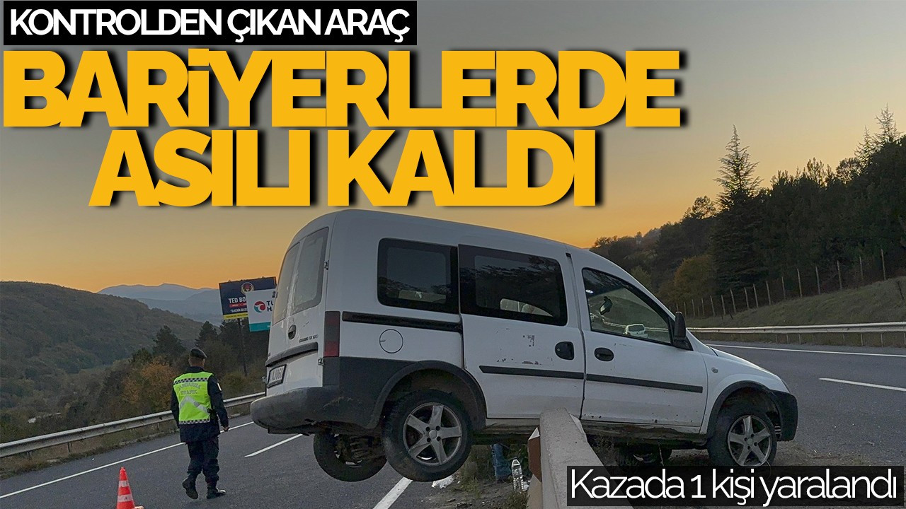 Bolu'da Hafif Ticari Araç Beton Bariyerlerde Asılı Kaldı: 1 Yaralı