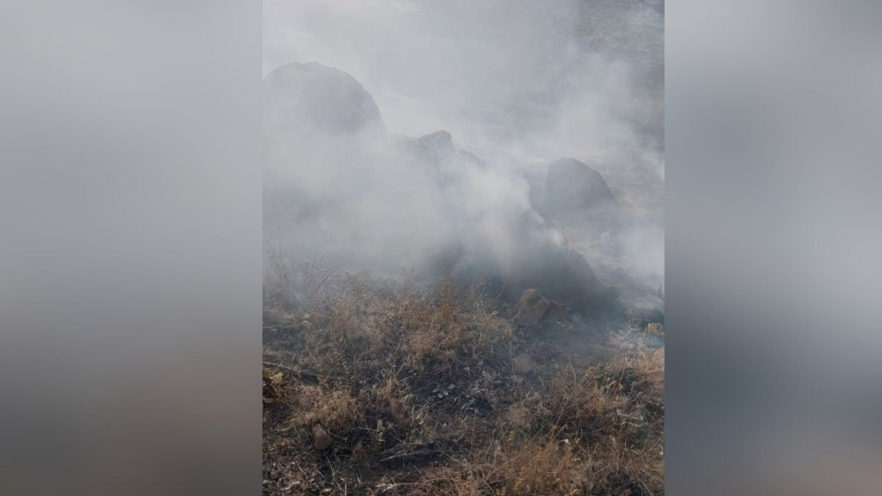 Kayseri'nin Develi ilçesinde anız yangını