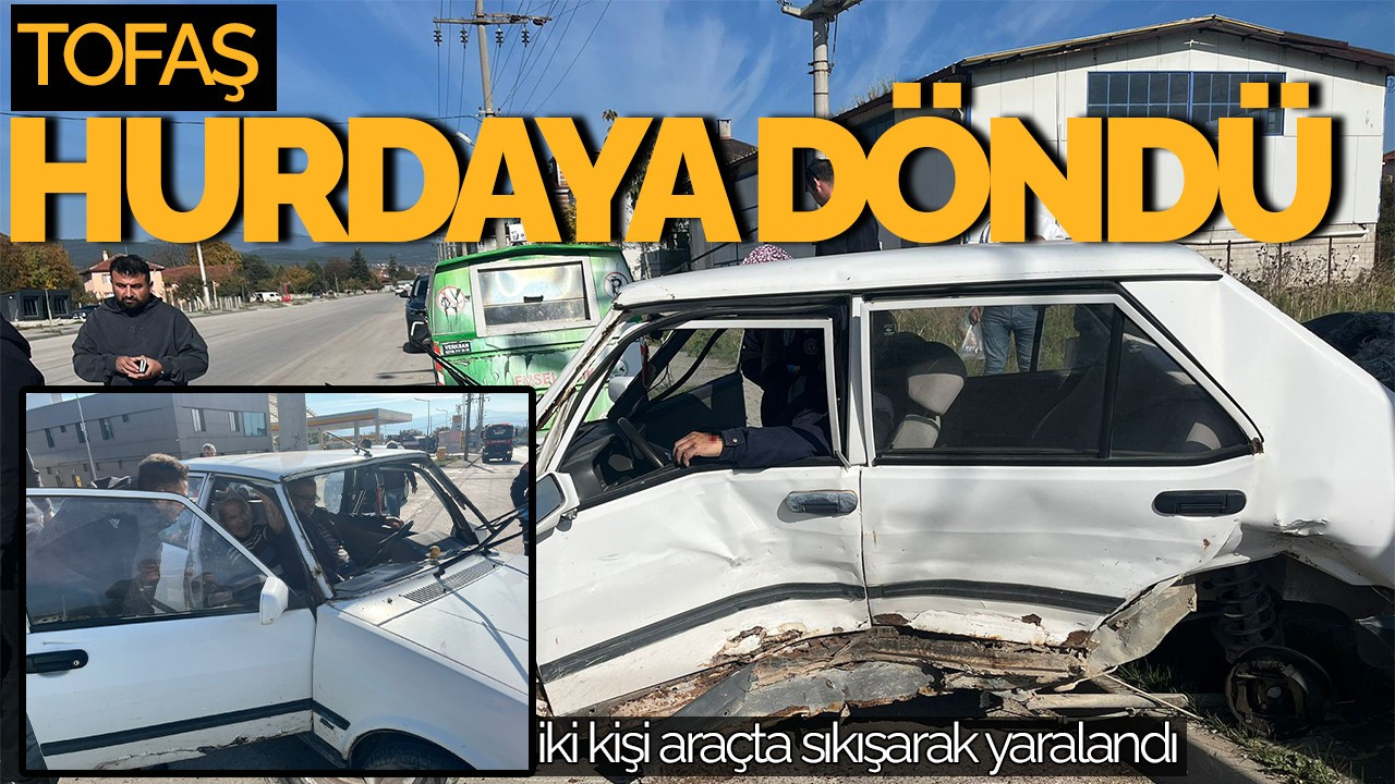 Bolu'da Feci Kaza: Tofaş Hurdaya Döndü, İki Yaralı